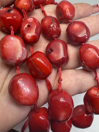 Vintage large red coral - red,