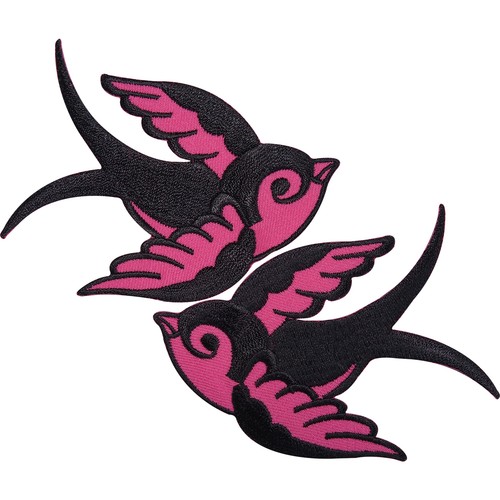 Pair black pink swallows - pair,