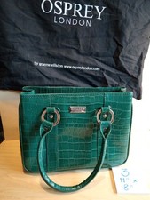 Osprey Green Croc Effect Leather Handbag New Without Tags