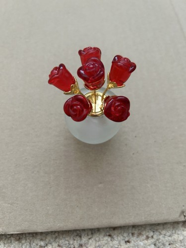 Glass ornament red roses - glass,