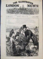 Original Old Antique Print