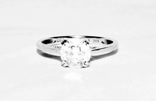 14ct Solid White Gold QVC 'Diamonique' Simulated Diamond Engagement Ring Size K