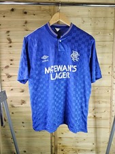 Rare Original Glasgow Rangers 1987/1990 Home Shirt MEDIUM UMBRO