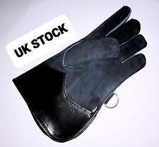 New Falconry Glove Single Layer Large Standard Size Suede Leather 12" Long Black
