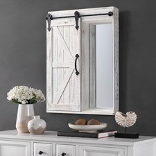 Bathroom Mirror Cabinet Wall Mounted Storage Cupboard W Slide Door Inside Mirror