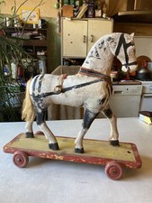 Vintage Wooden Horse on Wheels