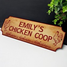 Personalised chicken coop - coop, sign