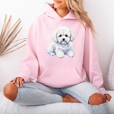 Bichon Frise Puppy Dog Lover Womens Hoodie Animal Pet Pullover Hoodies Gift Idea
