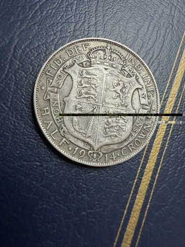 George 1914 silver halfcrown - v,
