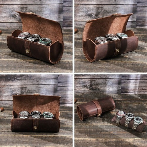 Genuine leather watch roll - leather,