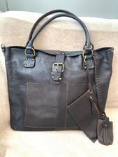 RUSSELL & BROMLEY 100% Soft Leather XL Tote Bag Brown Shopper Weekender Bag VGC!