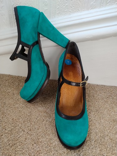 Chie mihara teal leather - mihara, suede