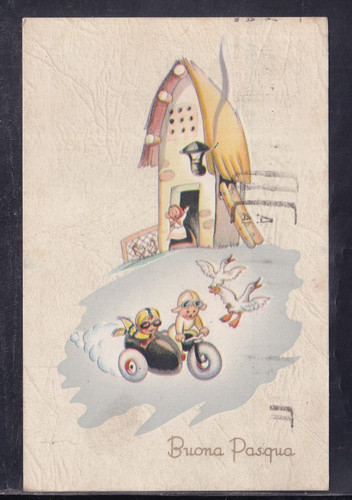 Postcard happy easter children - postcard,
