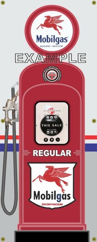 Mobil gas pump wayne 50s - gas,