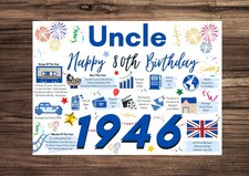 UNCLE Happy 80th Birthday Card