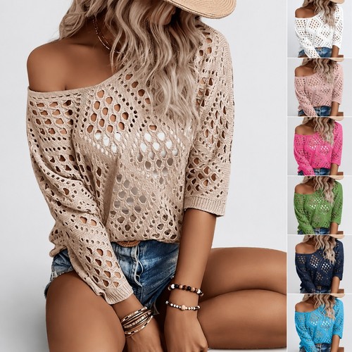 Womens hollow shirts crochet - t,