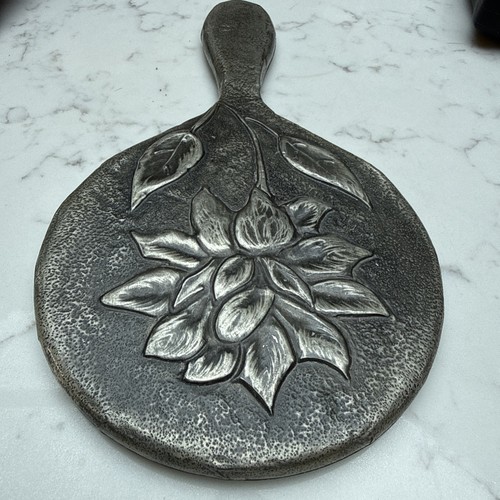 Vintage pewter hand - hand, mirror