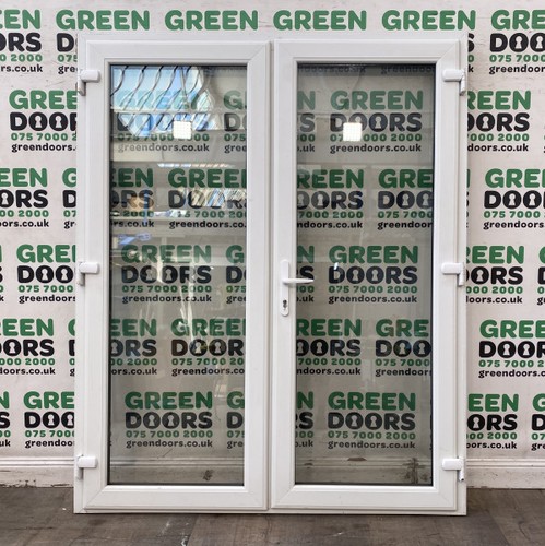 White upvc french - doors, wide