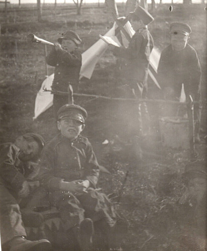 Wwi era bugle boy - boy, playing