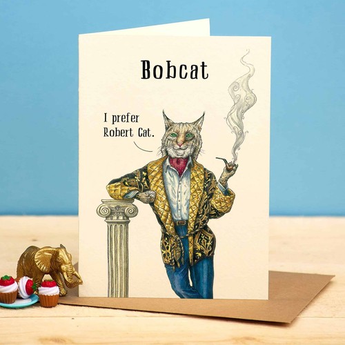 Bobcat card bewilderbeest - card, by