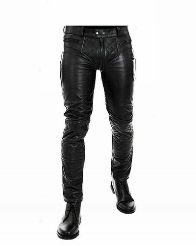 Men genuine leather quilted - genuine,