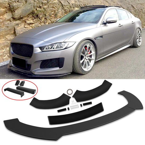 Gloss black front bumper lip - black,
