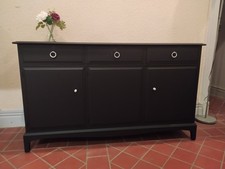 Sideboard, vintage Stag Minstrel 3 door cupboard spray painted in Matt black