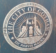 GENUINE BATMAN "CITY OF GOTHAM MOVIE PROP DEPARTMENT SIGN *ORIGINAL FILM PROP 