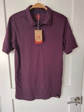 Men's Isobaa 180 Merino Short Sleeve Polo Shirt in Medium 'Wine' - Brand new