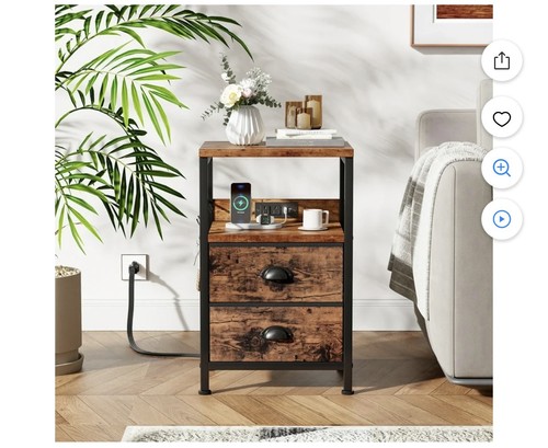 Nightstand with power outlets - nightstand,