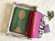 Semi Soft Silk Borderless Saree | Lightweight & Elegant | Puja & Festival Wear