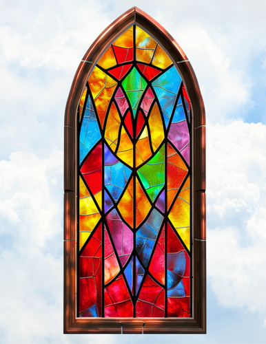 Arch church glass faux - arch,