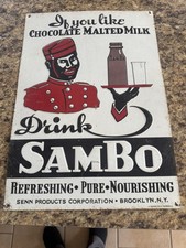  Enamel Metal Sign Size 9 in by 14 in  with embossed letters.