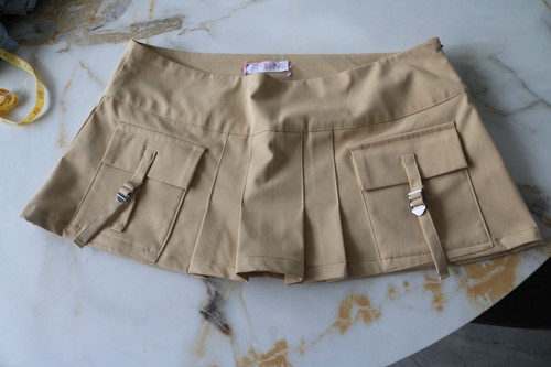 Cotton micro mini pleated