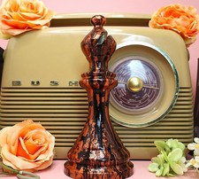 Large Chess Bishop Piece With Acrylic Paint | | Dark Academia Decor