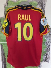 SPAIN EURO 2000 HOME FOOTBALL SHIRT 1999 2000 SIZE LARGE RAUL 10# REAL MADRID