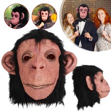 Monkey Mask Realistic Full Head Latex Animal Costume Latex Face Mask Halloween
