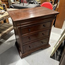 Solid Mahogany Wood Chest of Drawers 3 Drawers With Slim Drawer On Top