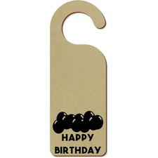 'Black Birthday Balloons' 200mm x 72mm Door Hanger / Sign (DH00046674)
