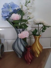 Gold Silk Plastic Twist Display Dried Or Cut Flower Vase PLA 100mm 3D Printed