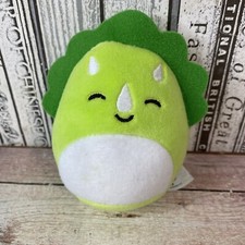 Squishmallow Tristan the Triceratops Dinosaur ~ Kellytoy Plush Tiny Green