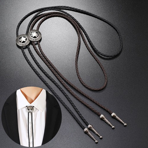Men leather necktie - bola, bolo