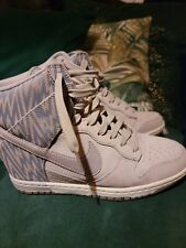 Nike Force Dunk Sky Hi Hidden Wedge Heel White Grey Khaki High Womens 6.5 UK