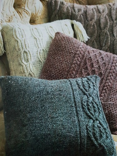 Aran cushion cover - cushion, knitting