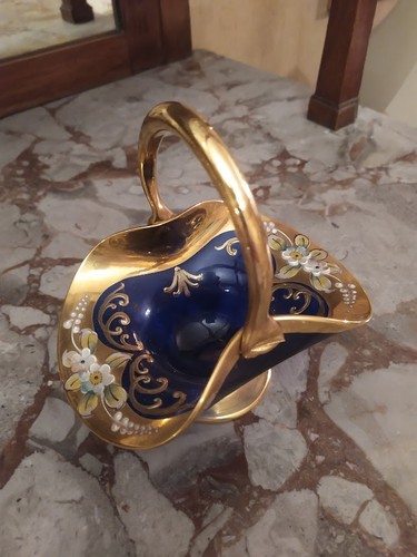 Murano vintage glass basket