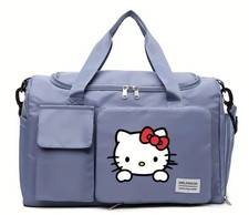 Sanrio Hello Kitty Travel Bag Large Capacity Luggage Gym Duffel Shoulder Blue