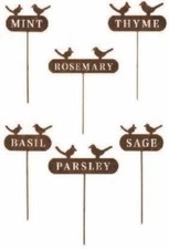 Herb Garden Sign Set + Wooden Plant Markers + Rustic Decor + Garden Labels