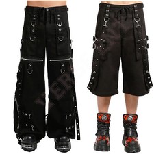 Men's Gothic trouser Cyber Chain Thread Punk Bondage Goth Pant Metal Stud Pant