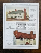 Wormells Coventry - Roof Slating & Tiling - 1930s Trade Catalogue Cutting 491