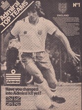 1976 Admiral England Football Strip Advert (Kevin Keegan) - Vintage Mini Poster